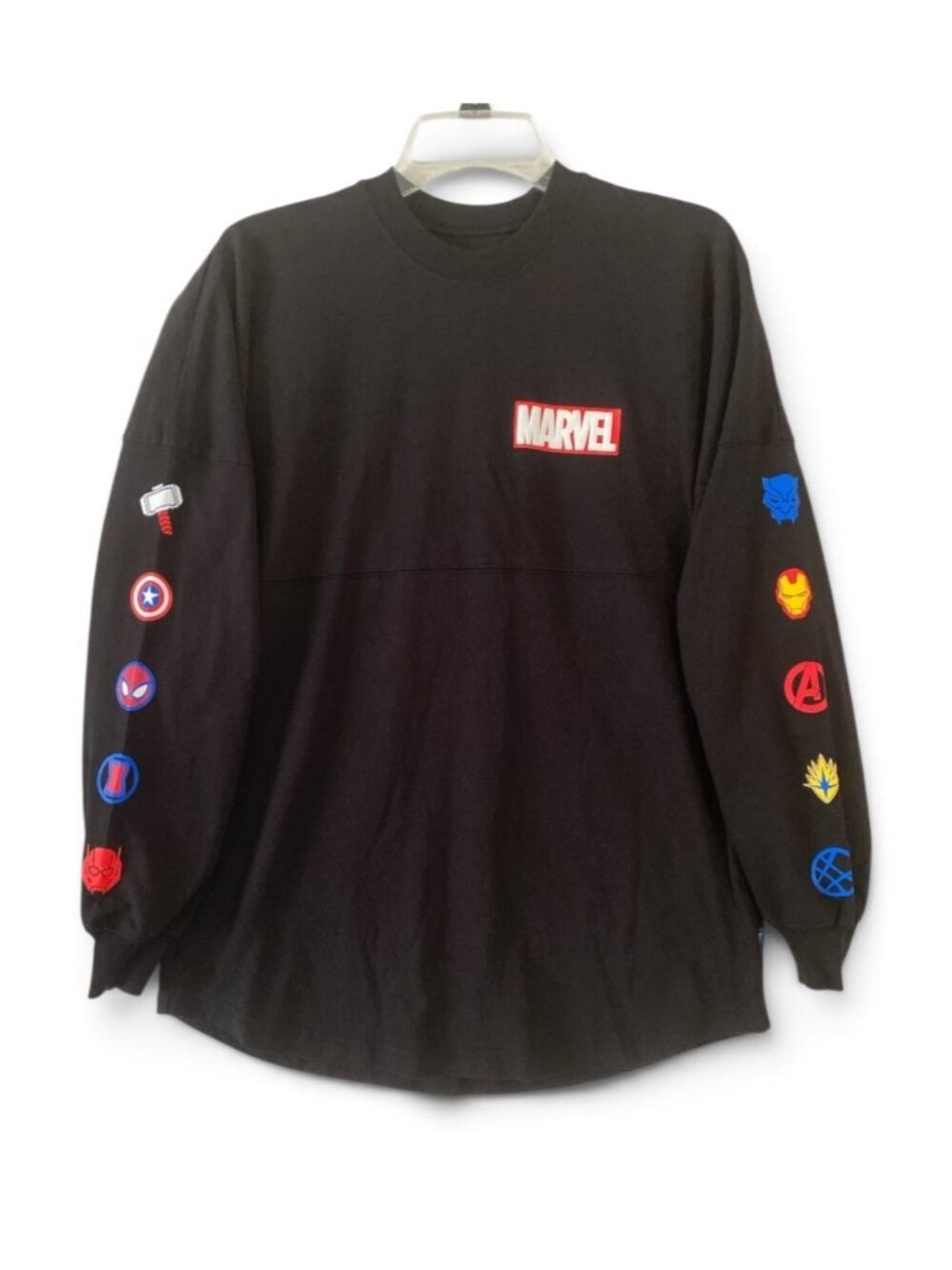 Marvel Disney Spirit Jersey Adult Small Avengers Logos Black